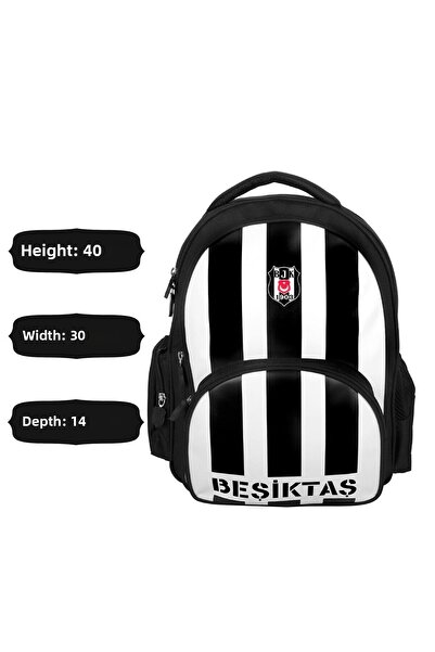 Beşiktaş Three Compartment Zebra Print Zipper Bag and Two Compartment Zippered Pencil Case Faux Leather