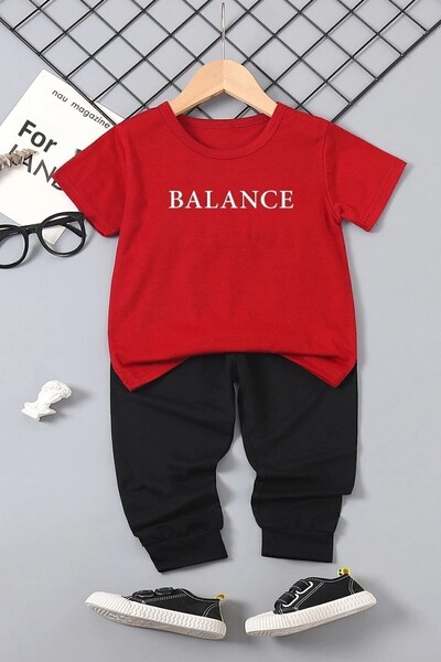 uyguntarz Children's Balance Printed Bottom - Top Tracksuit Set