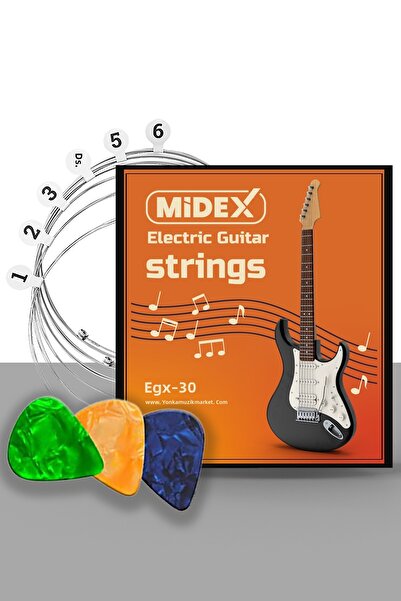Lastvoice Midex Egx-30 Electric Guitar String Set and Plectrums Set