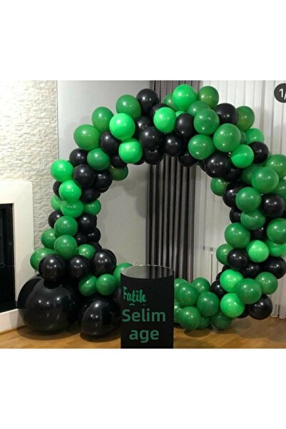 BAL10 DÜNYASI 50 Pcs Dark Green Black 12 Inch Metallic Balloon Concept And Ba...