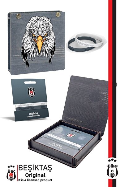 Beşiktaş Beşiktaş Licensed 2-Piece Silicone Bracelet Set - Eagle Printed, Gif...