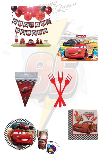 Evabrite Cars Cars Themed Set for 16 People Süra - Προμήθειες για πάρτι γενεθ...