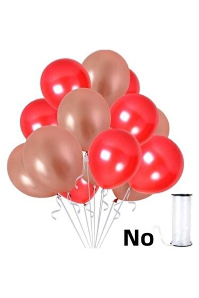HKNYS 50 Pieces Metallic Rose Gold, Red Balloon Concept - Beautiful Balloons