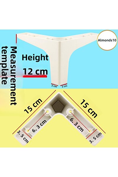 Badem10 Picioare de bază albe de 12 cm - Picioare de lux pentru mobilier din sidef, canapea, unitate TV