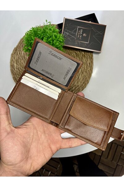 DERKON Δερμάτινο Πορτοφόλι Εξωτερικό Κάλυμμα με Κέρμα