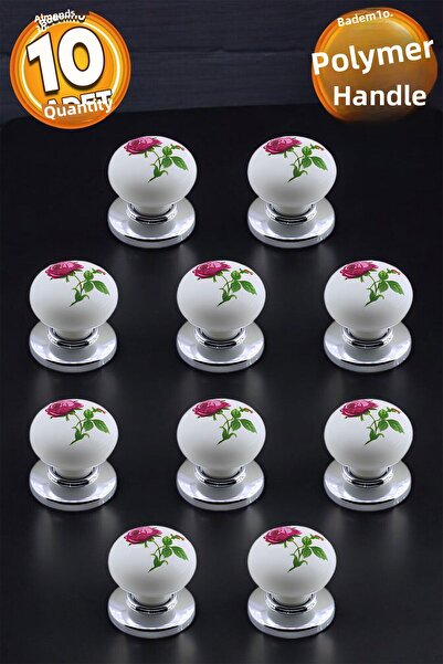 Badem10 بوليمر زر روز نمط الكروم الأثاث درج المطبخ خزانة خزانة 10 قطعة مقبض م...