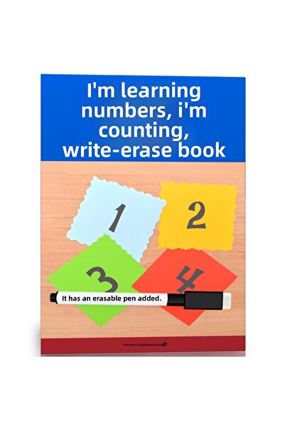Enine Boyuna Eğitim I'M Learning Numbers I'M Counting Yaz-Sil Book