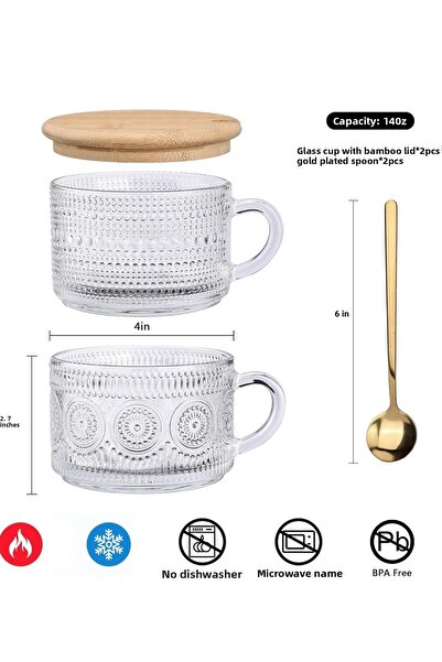 Yenigeldi 420ml Capacity Vintage Irish Bamboo Pumpkin Coffee Cup - Dessert Presentation Cup