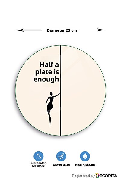 Decorita Glass Diet Plate| Glass Presentation Plate| Half Plate Enough| Diameter25cm