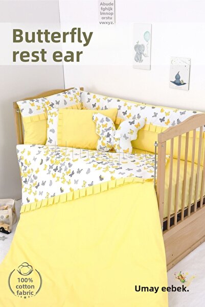 Umaybebek 70x130, Baby Duvet Cover Set, Padding, Flat Sheet - 100% Cotton