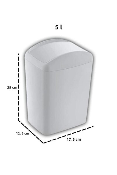 PANJI Coș de gunoi moale Capac rotativ 5 Lt