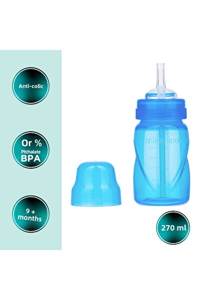 Mamajoo Akıtmayı Engelleyen Pipetli Bardak, 270 Ml, 12 Ay, Mavi, 1 Adet
