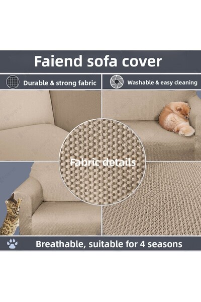 Faiend 3-Person Mink Elastic Ballet - Sofa and Sofa Cover