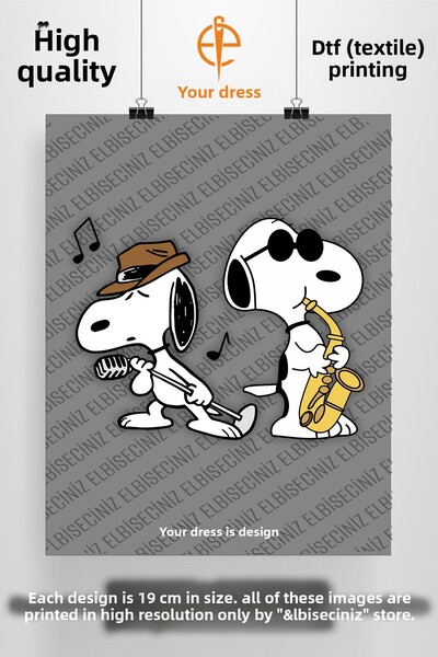 VİZYON İKRA طباعة نسيج DTF متميزة تحت عنوان "SNOOPY". يمكن لصقه بسهولة بالكي