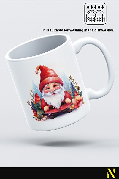 nilizma Christmas New Year Gnome Porcelain Mug Cup