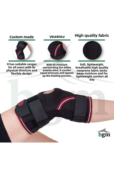 bgm Knee Brace with Velcro Ligament and Patella Support Flexible Underwire Patella Neoprene Knee Brace