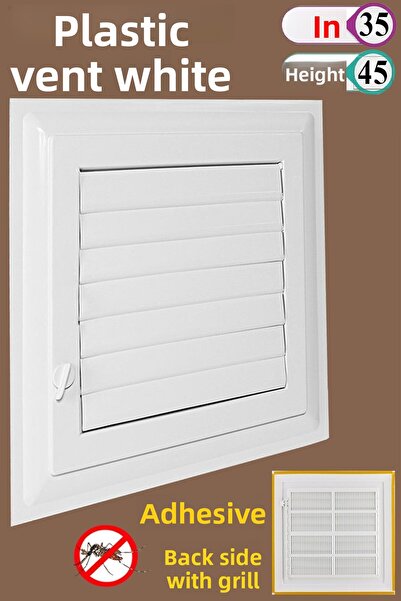 Badem10 Grille Bathroom WC Toilet Ventilation Plastic Shutter White 35x45 CM