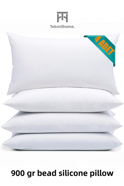 TeksNil Home Pernă din silicon Antialerjk de 900 de grame - 4 margele, 50x70 ...