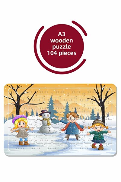 Baskı Atölyesi لغز The Snowman And Us A3 مكون من 104 قطعة، لعبة، منشار قطع