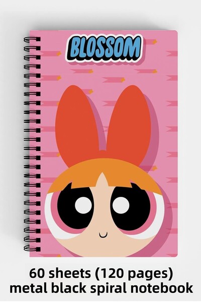 Anime Marketi دفتر Powerpuff Girls Blossom Design A5 ذو غلاف صلب حلزوني 120 ورقة