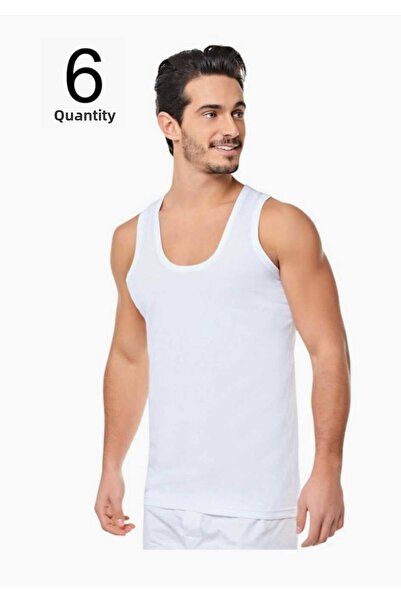 Seher Yıldızı 6 قطع Seher Yıldız I 100% قطن أبيض اقتصادي للرجال قميص داخلي أب...