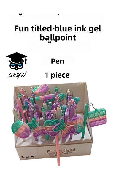 SEYFİKİRTASİYE حبر أزرق - قلم حبر جاف ذو طرف رفيع ومرح وجل