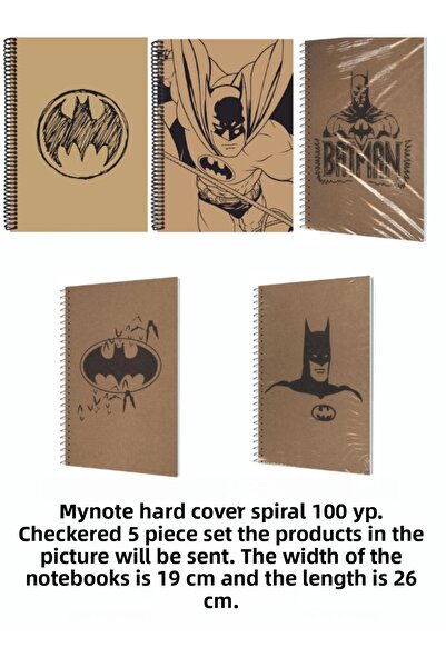 Mynote BATMAN HARD COVER 19 * 26 CM 100 YPCHECKED NOTEBOOK 5 PCS SET