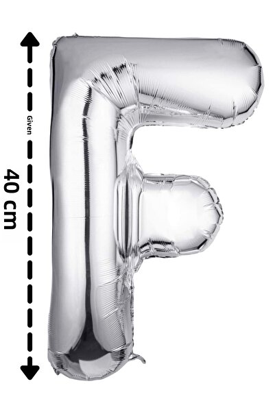ELGALA بالون فويل حرف F هيليوم 40 سم لون فضي
