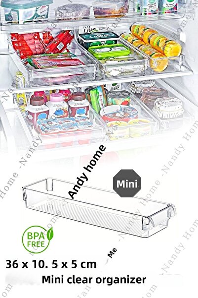 Nandy Home ثلاجة صغيرة شفافة ومنظم خزانة