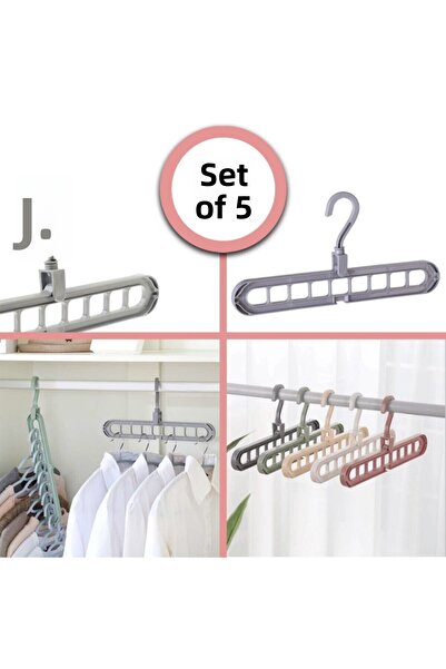 ER-EV Πτυσσόμενη μαγική κρεμάστρα ρούχων 9 τμημάτων που εξοικονομεί χώρο (Σετ 5)