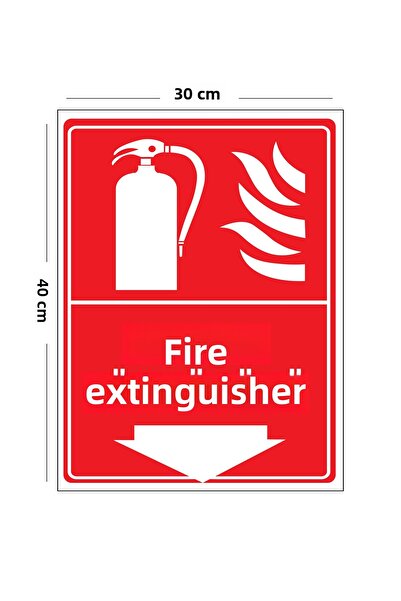Lucena طفاية حريق معدنية تستخدم لافتة تحذير مقاس 30 سم × 40 سم مقاس A3