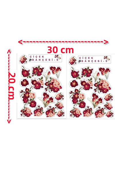 akcepazar 32 ملصقًا شفافًا Flower Garden-5 مجلة سكرابوك