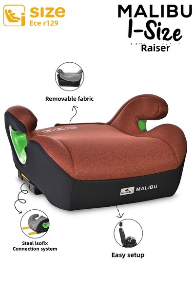 LORELLİ Car booster, Malibu, Isofix, 125-150 cm, 6-12 years, Ginger