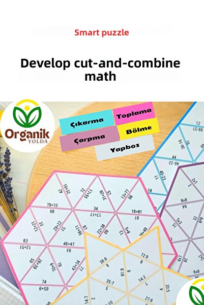 Organik Yolda لغز الدماغ، رياضيات التقطيع والجمع، تعليمية فائقة (الجمع، الطرح...