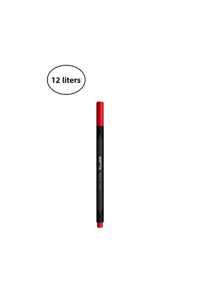 Gıpta Red Fineliner Pen - 0.4 Mm, Triangle Cut, 12 Pieces Cardboard Box