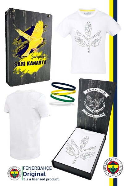 Fenerbahçe Palamut Logo Zero Collar Children's T-Shirt Sports Bracelet Wooden...
