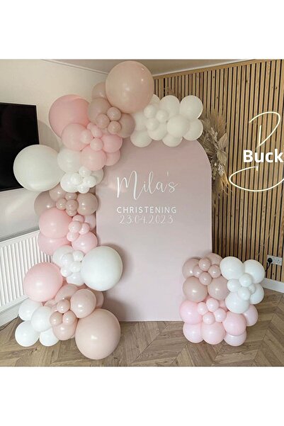 Çemrek Süs Parti Set de lanțuri de baloane alb roz pudră roz roz 100 buc