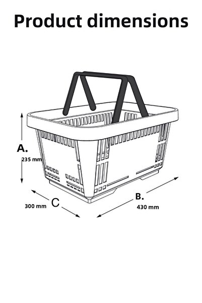 Manken İstanbul 22 Liter Market Basket with 2 Handles - Shopping Basket