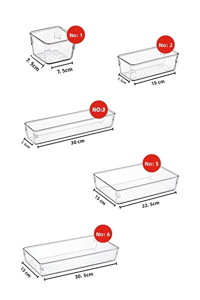 Nandy Home 7dílná zásuvka Organizér zásuvek Punto Transparentní