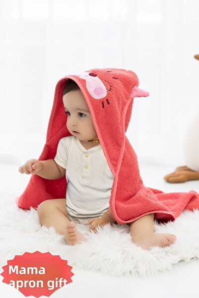 TEKSMODA 100% Cotton Baby Swaddle Towel - Cat