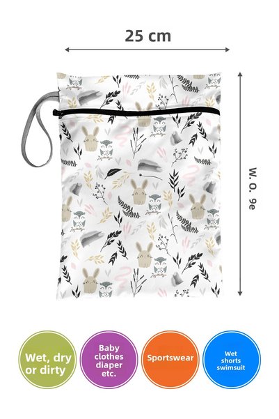 Bunnybons Rabbit - Wet/Dry Dirty Clean Clothes, Swimwear, Baby Laundry Bag Liquid Repellent Micro Fabric