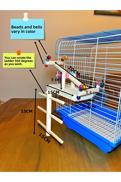 Ciko Kafes Hanging Bird Playground with Ladder and Wipes