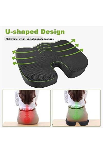 UYDEE وسادة المقعد اللزجة المريحة للغاية لتقويم العظام Visco وسادة المقعد الل...