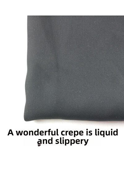 Kumaş Parça كريب جليتر بلاك العرض: 145 سم