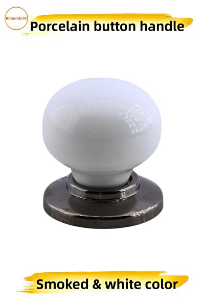 Badem10 Tere Porcelain Smoked White Button Έπιπλα Κουζίνας Συρτάρι Ντουλάπα Ντουλάπα Λαβή Λαβή