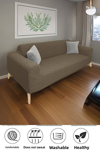 BAQDO غطاء كرسي بذراعين جاكار 3 مقاعد عالي الجودة، مرن، قابل للتمدد، قابل للتمدد، سرير أريكة، غطاء أريكة قابل للغسل