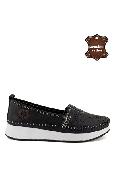 Ayakkabı Fuarı Elit Mn85l21c női valódi bőr espadrille fekete