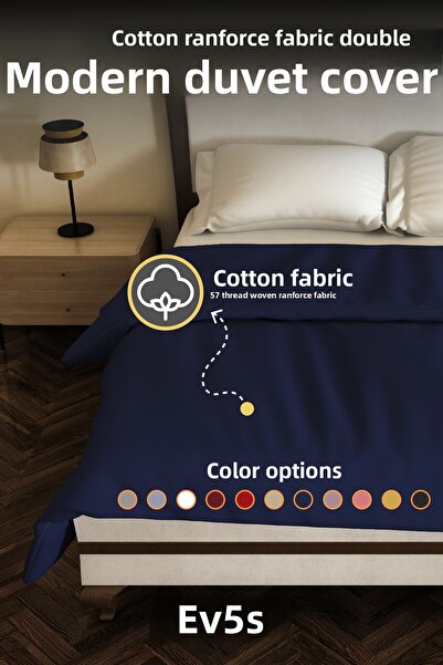 Eve Tekstil Cotton Antiallergic Modern Duvet Cover Quilt Cover 240X260 cm