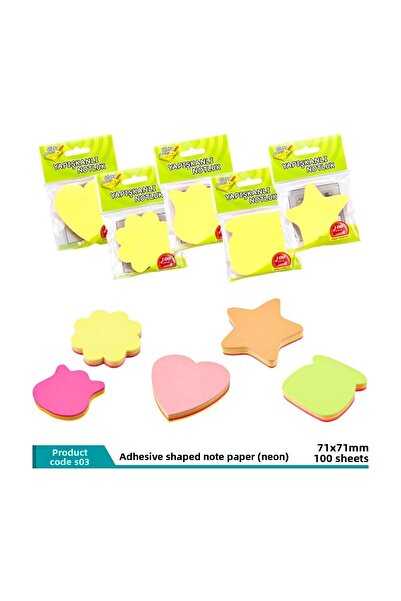 Red Apple S03 Αυτοκόλλητο χαρτί σημειώσεων σε σχήμα 100 φύλλων νέον χρώματος ...