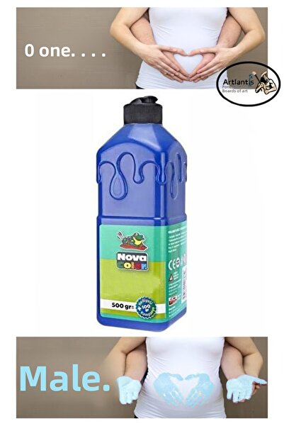 Artlantis Blue Gender Reveal Finger Paint 1 Piece 500 ml Girl Gender Reveal P...